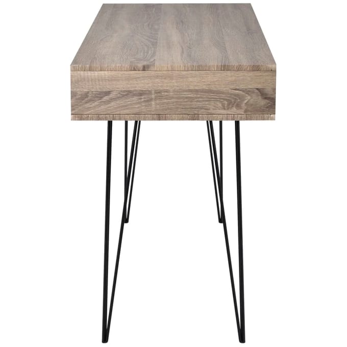 vidaXL - Bureau - met - 2 - compartimenten - grijs