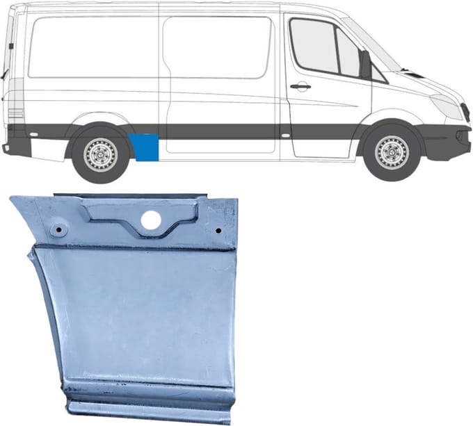 Reparatiepaneel achterspatbord voor Volkswagen Crafter 2005-2017 / Rechts