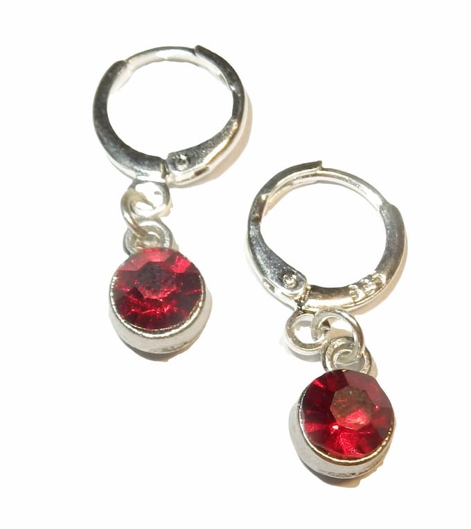Ronde Zirkonia Oorringen Rood