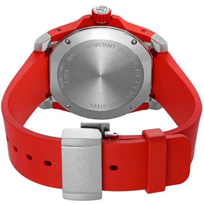 Gucci YA136315 Dive rode tijgerkop wijzerplaat herenhorloge