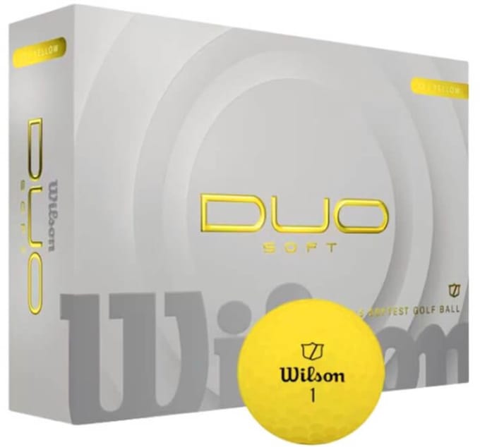 Wilson DUO Soft Golfballen 2025 - Geel - 12 Stuks