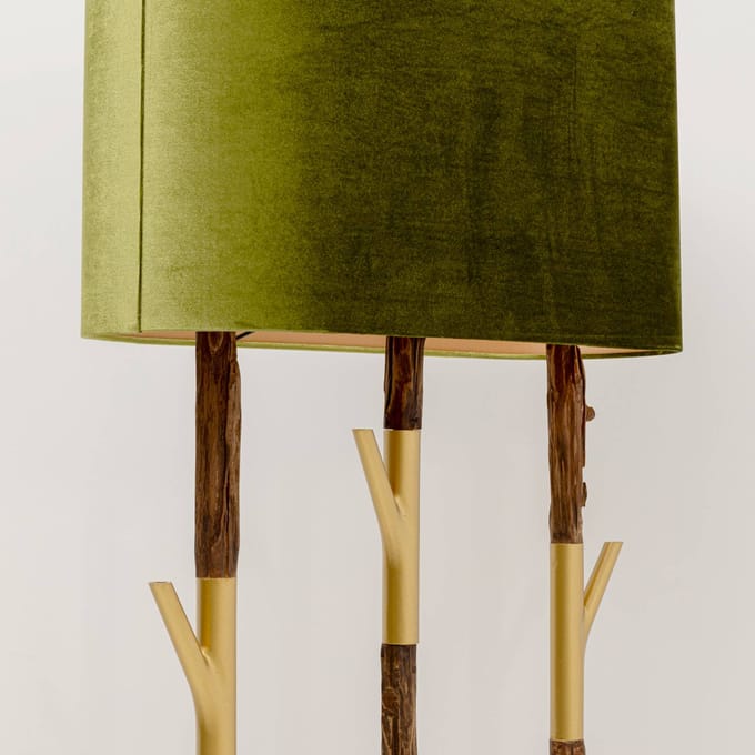 KARE vloerlamp Twig, groen/goud, 154 cm, E27