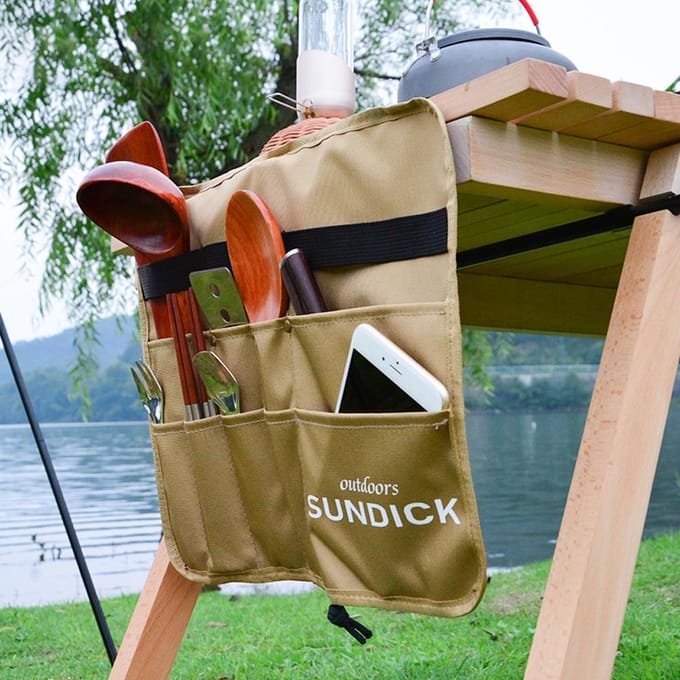 Sac de rangement de camping extérieur Polyvalent Récipient de rangement multi-poches Organisateur de sac de rangement black