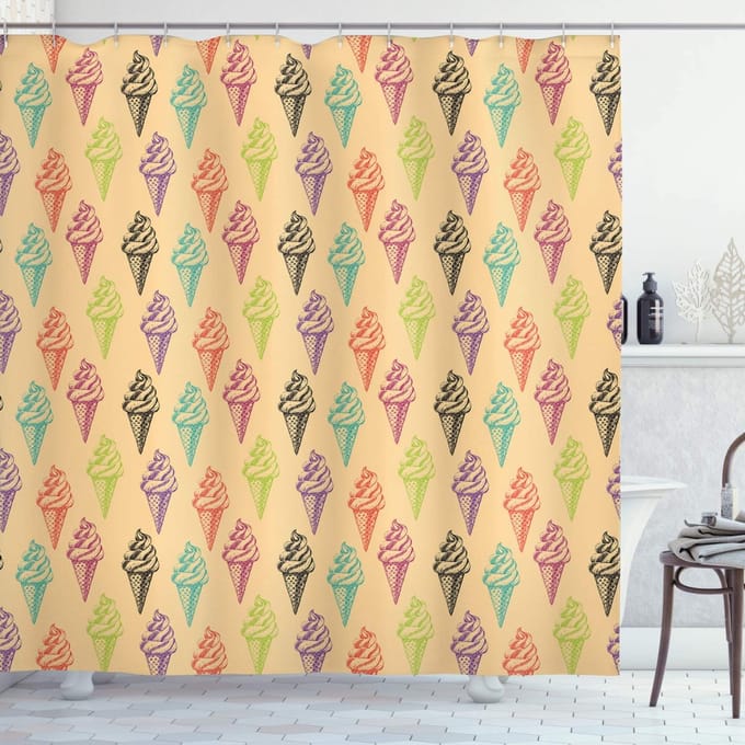 ABAKUHAUS Grunge douchegordijn – polyesterstoffen – multicolor 175x200 cm