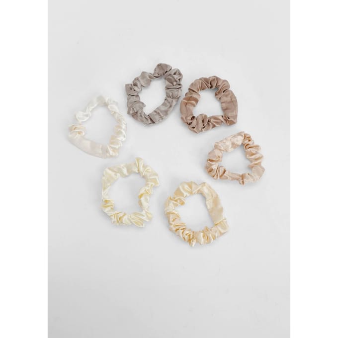 boohoo Dames Satijnen Scrunchies 6-pack