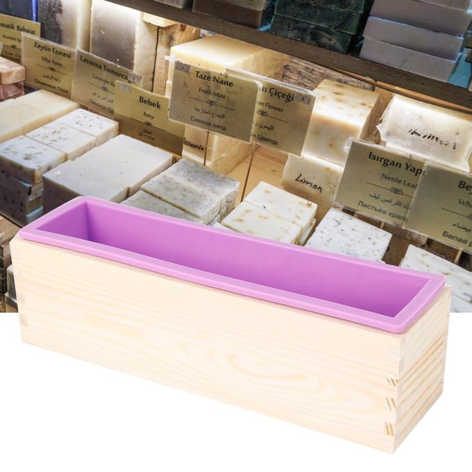 900ML Rechthoekige Siliconen Zeepvorm DIY Gereedschap voor het Bakken van Taart IJs Chocolade (Paars) beige