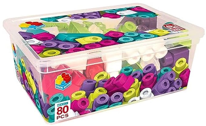 Bouwstenen voor kinderen - Maxi stenen - Creatief spel - Grote veilige stenen - 80 delen - Multicolor