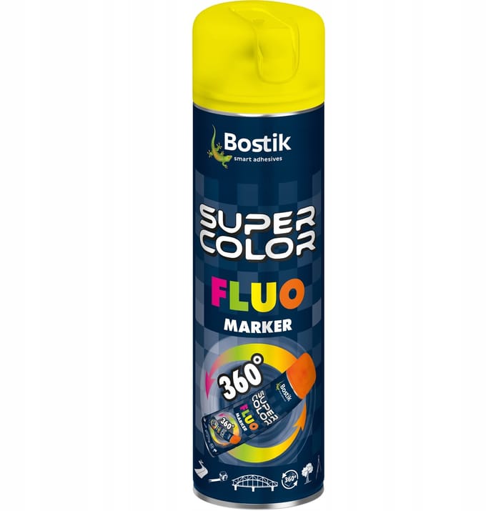 Bostik Super Color - Universele Fluorescerende Verf - Geel - 400ml - Acryl Spray