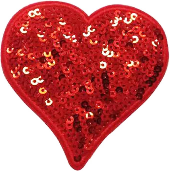 Oeteldonk embleem - Hartje met pailletten rood