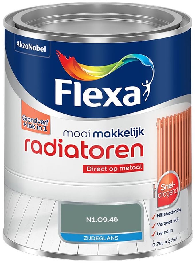 Flexa - Mooi Makkelijk Radiatoren Zijdeglans - N1.09.46 - Mengverf - 750 Ml