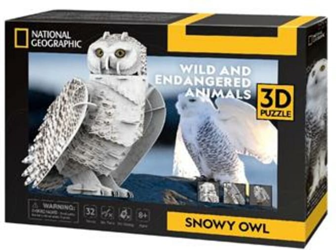 Cubic Fun 3D Puzzle National Geographic Snow Owl 3D Puzzels
