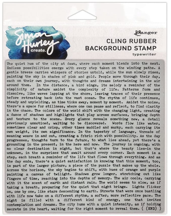 Simon Hurley rubber background stamp - Typewriter
