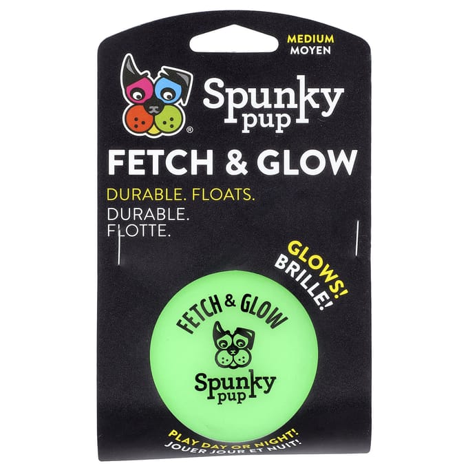 Spunky Pup, Fetch & Glow Bal, Medium, 1 Stuk black