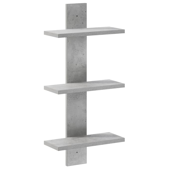 vidaXL - Wandplank - Betongrijs - 30 - x - 13.5 - x - 64.5 - cm - Bewerkt - hout