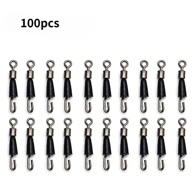100 Stuks Visgerei Connector Feeder Visaccessoires Wartels Snapsluitingen voor Karper 14mm black