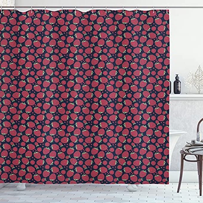 ABAKUHAUS Douchescherm fruitmotief – 175x240 cm – waterafstotend – polyester
