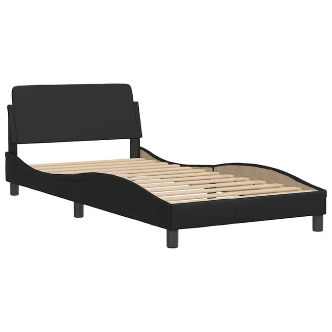 vidaXL - Bedframe - "Dover" - kunstleer - zwart - 100x200 - cm