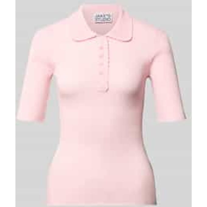 Gebreid shirt met 1/2-mouw en polokraag