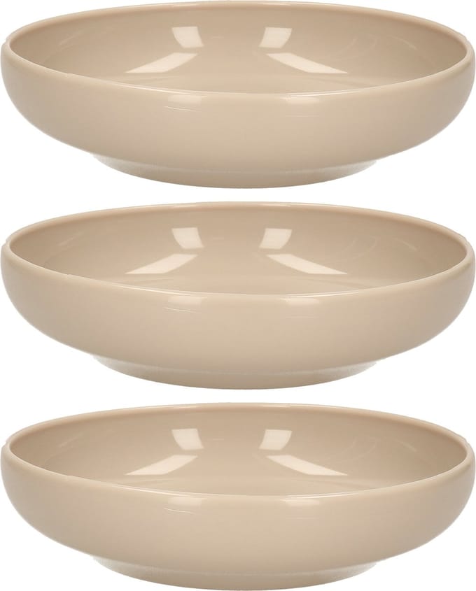 Plasticforte Kommetje/schaaltje - 6x - taupe - D16 x 4 cm - 520 ml - kunststof