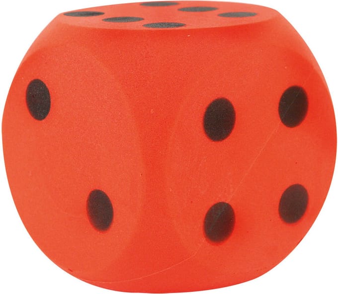 Foam dobbelsteen rood groot 16cm 2 stuks- Dobbelspel - Sinterklaas - Kerst