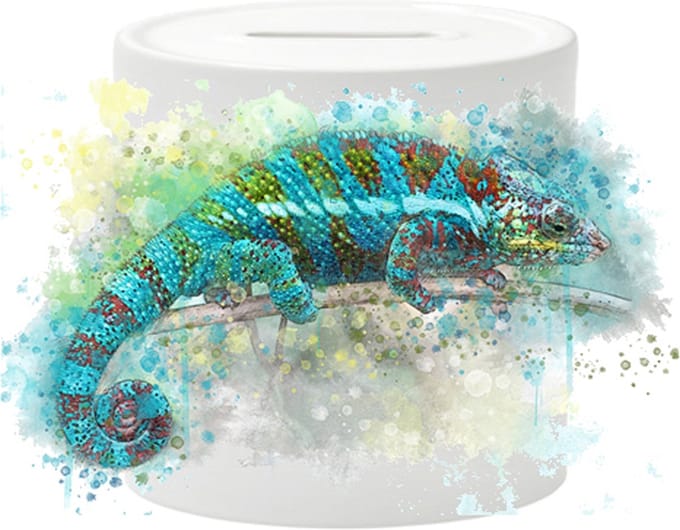 Spaarpot - Kameleon Aquarel