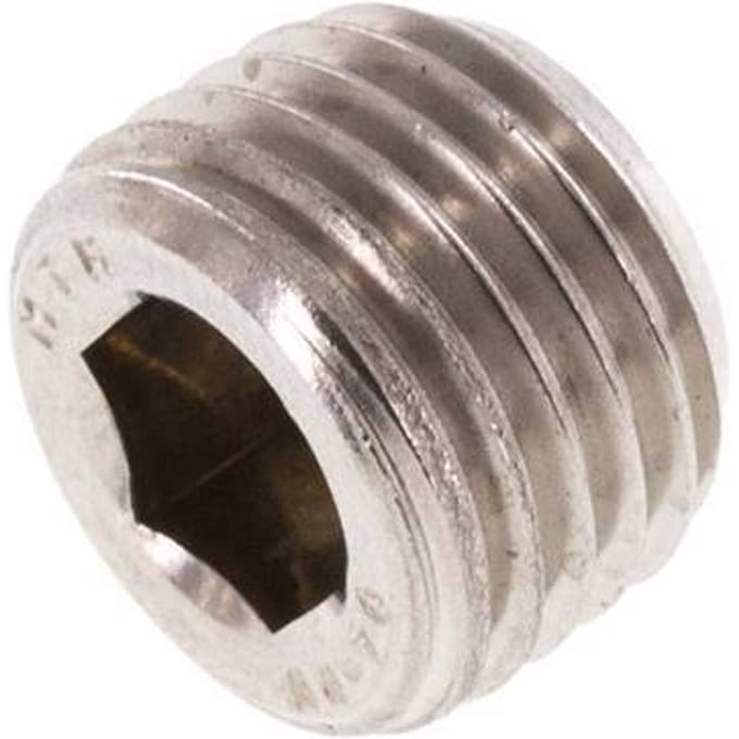 M14x1.5 RVS Plug met Binnenzeskant zonder kraag (Conisch) 40 Bar