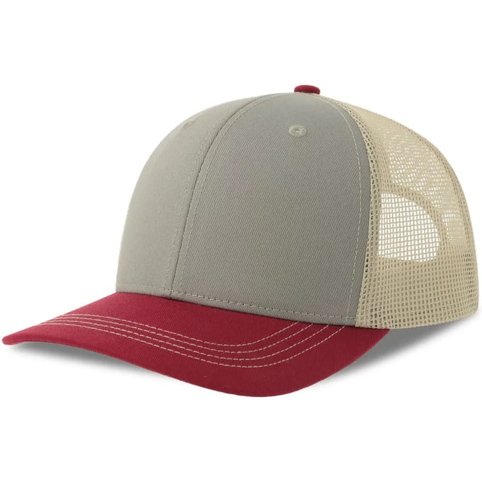 Atlantis Headwear Sonic-S Cap AT683 - Grey/Cardinal Red/Stone - One size