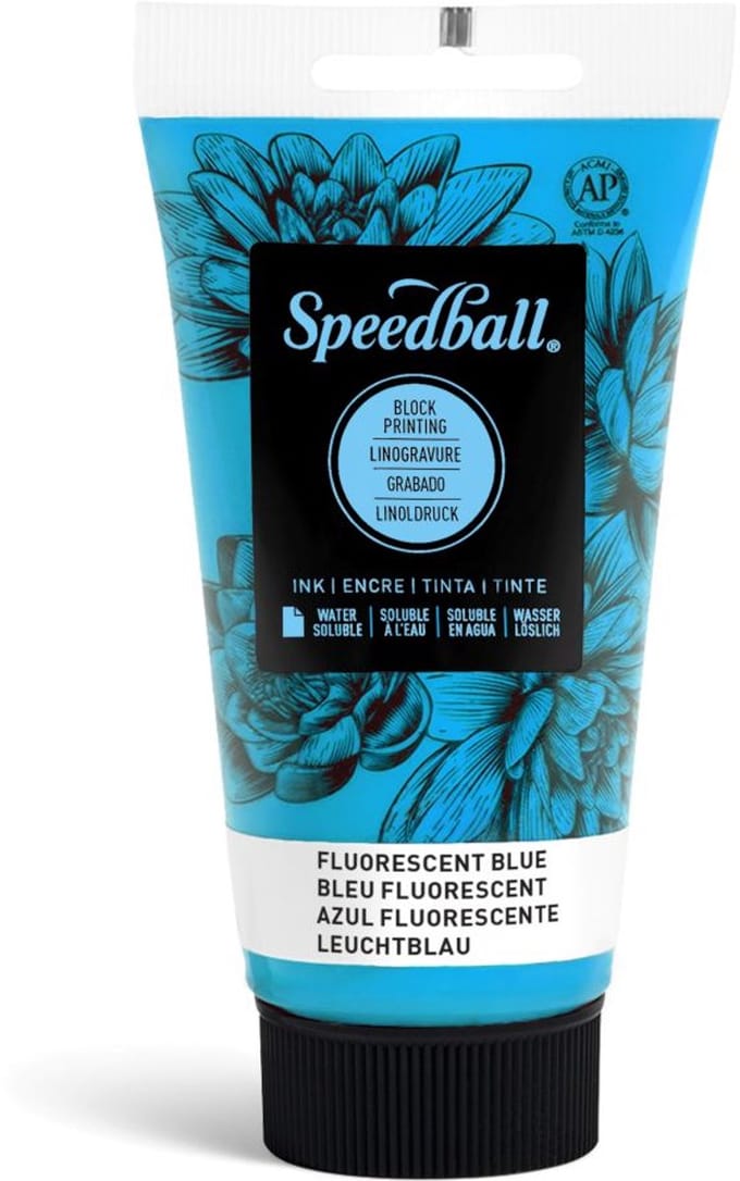 Water-soluble bloc printing ink fluo blue- Speedball