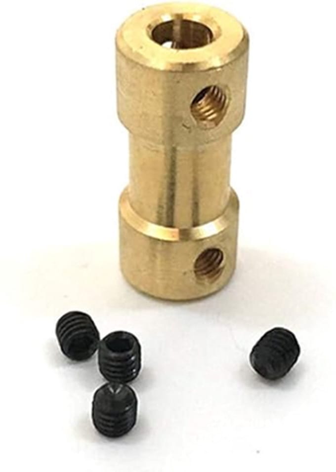 Messing As koppeling 4mm naar 2mm