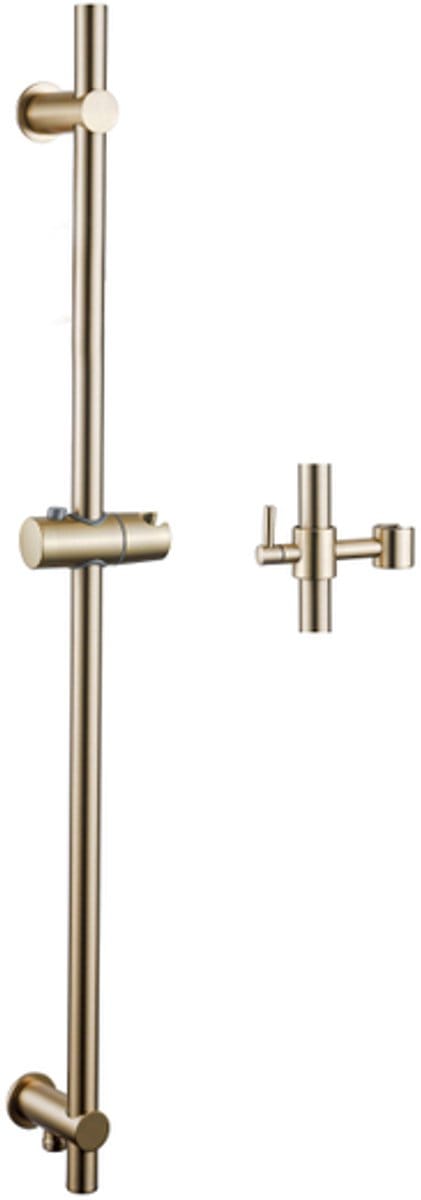 FugaFlow Eccelente Sobrado Glijstang - 90cm - met geïntegreerde wandaansluitbocht - Geborsteld Messing