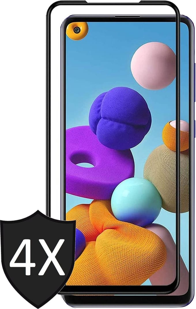 Screenprotector geschikt voor Samsung A21s - 4x FullGuard Glas Screen Protector