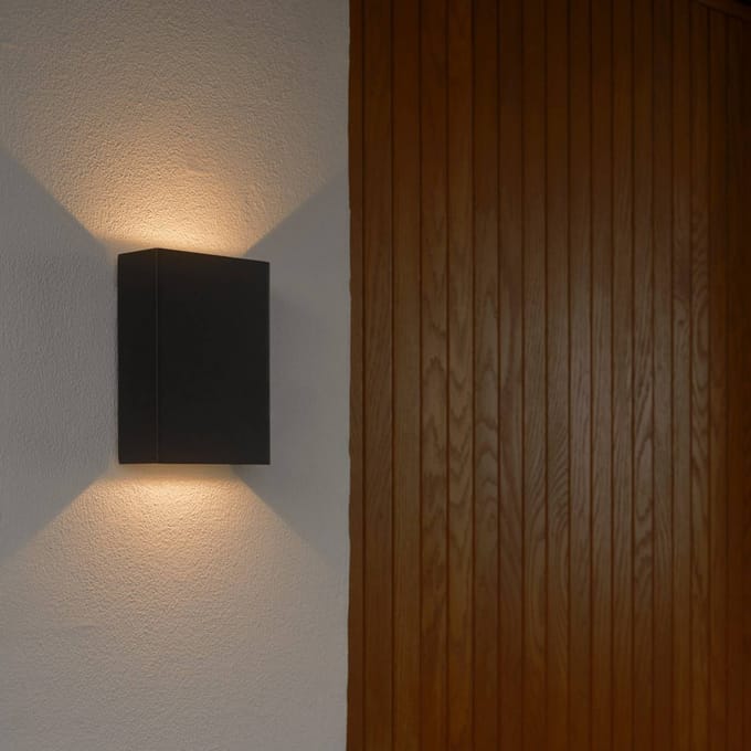 Nordlux LED buiten wandlamp Fold Seaside up/down, 10 x 15 cm, zwart