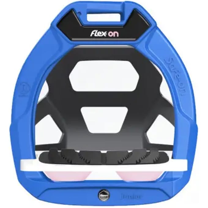 Plat Ultra Grip Veiligheids Stirrup Blauw/Wit/Zwart Flex-On Safe-On