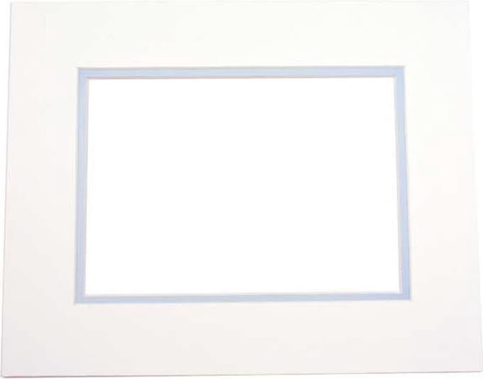 Passepartout Dubbeldik Ivoor/Licht Blauw 20,3x25,4cm (10 stuks)