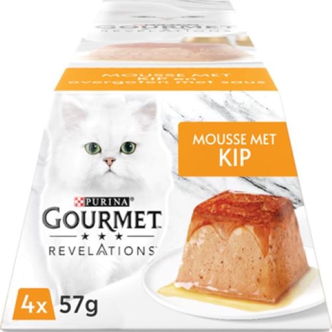 10x Gourmet Revelations Mousse - Kattenvoer Natvoer - Kip - 4x 57g