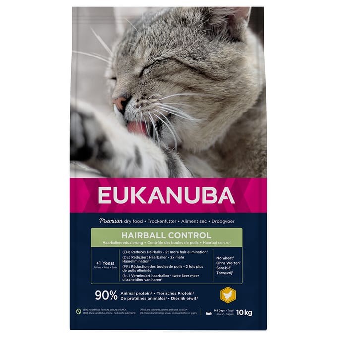 2x10kg Hairball Control Adult Eukanuba Kattenvoer