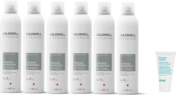 6 x Goldwell - Stylesign Strong Hairspray - 300 ml + GRATIS Imbue Mask Sachet