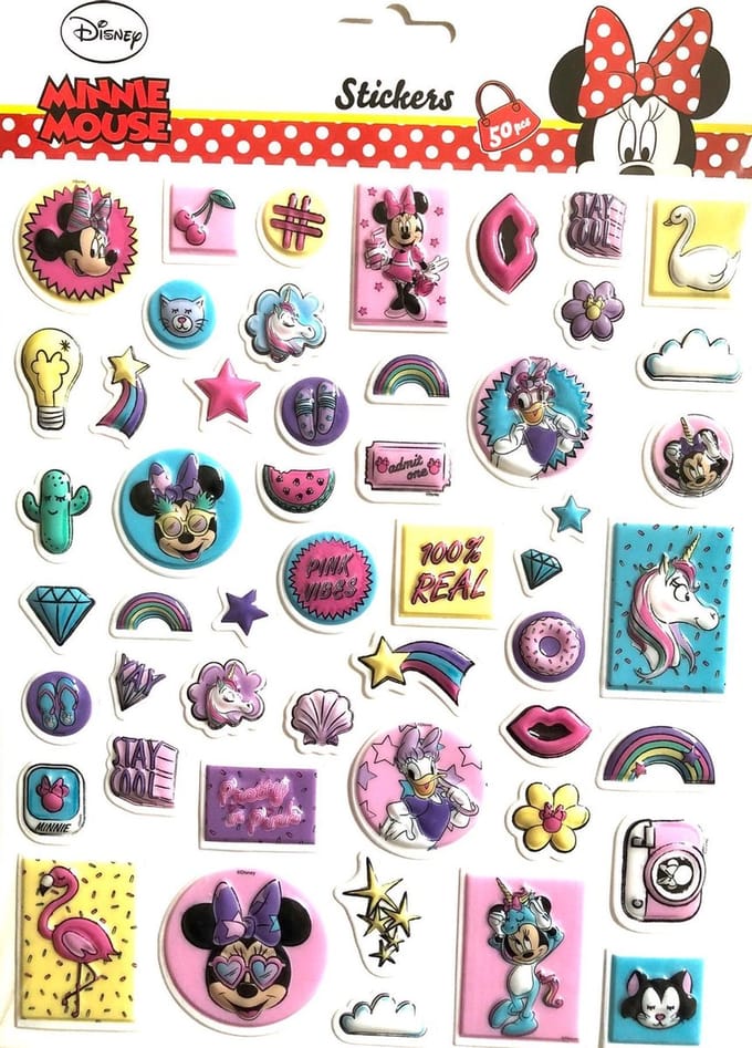Disney MINNIE 3D stickervel met 50 stickers