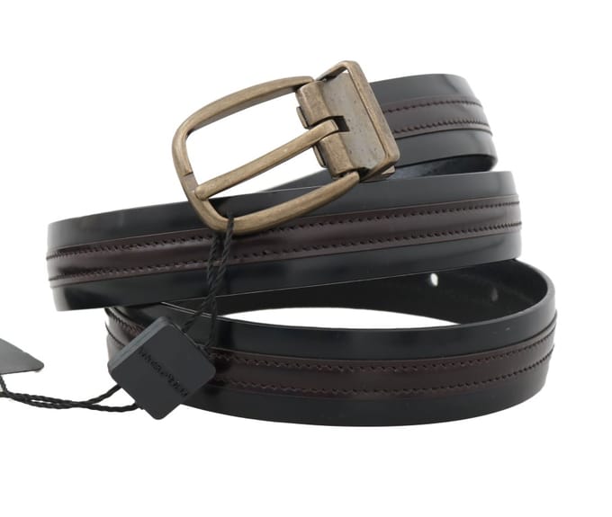 Dolce & Gabbana Mannen Zwart Bordeaux Leren Riem