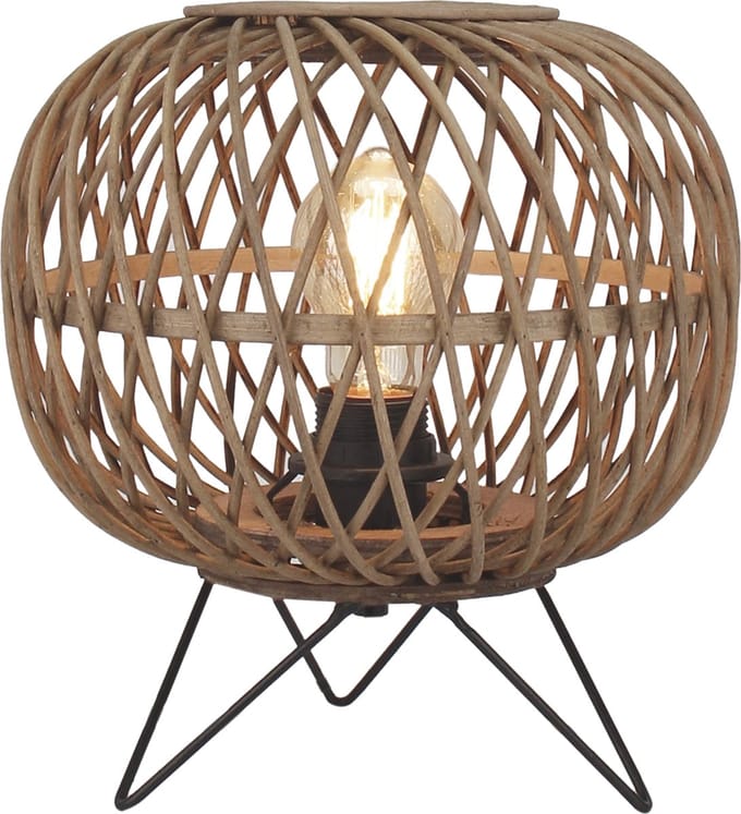 Chericoni Nature Diagonaal Rond Tafellamp - Ø25 cm - Bruin