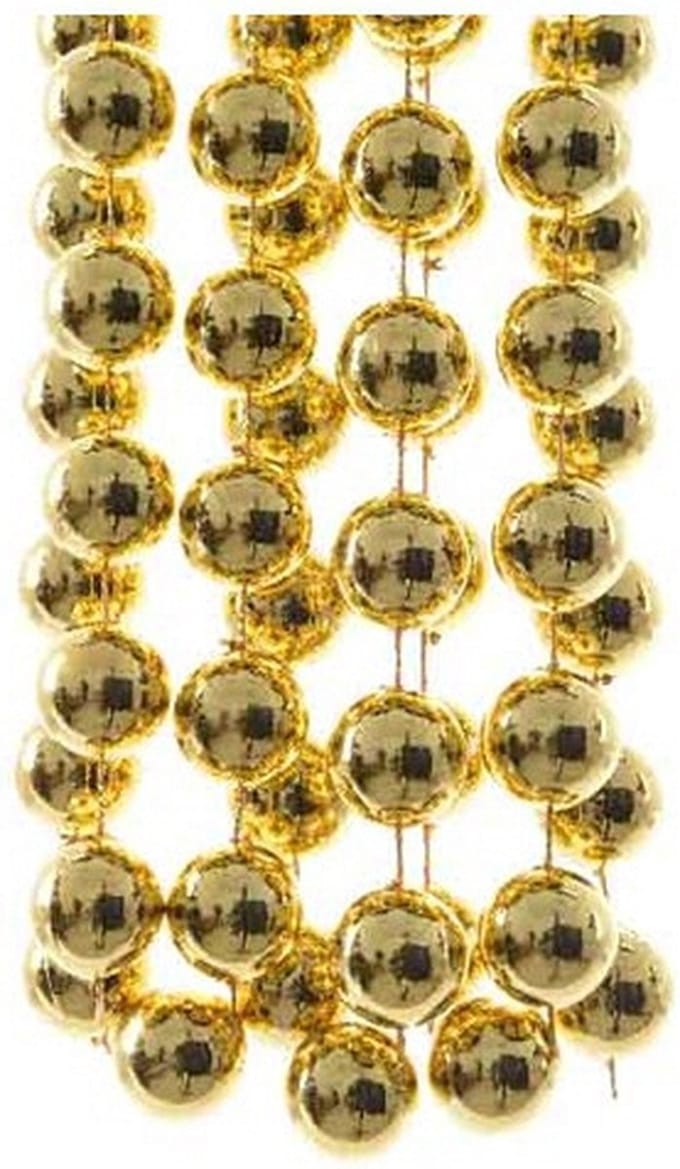 Decoris Kralenslinger XXL - goud - 270 cm - D2 cm - kunststof - kerstboomversiering
