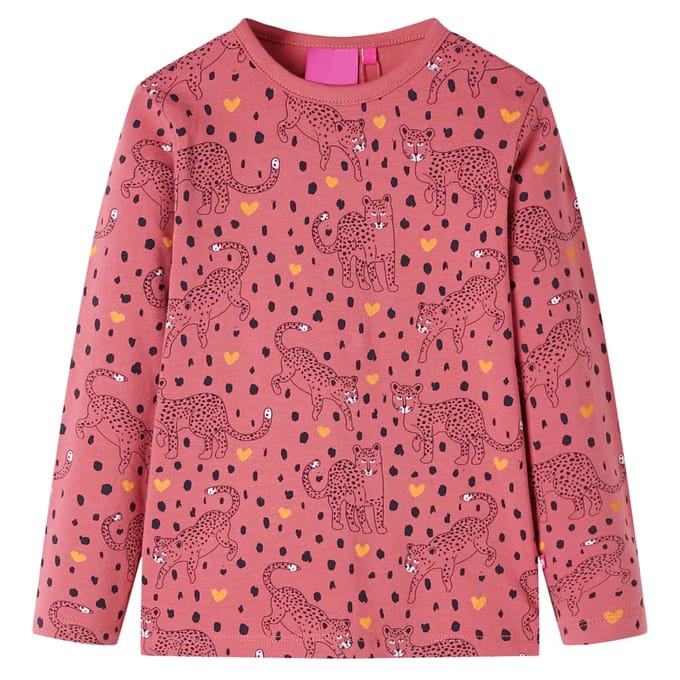 vidaXL - Kinderpyjama - met - lange - mouwen - 104 - oudroze