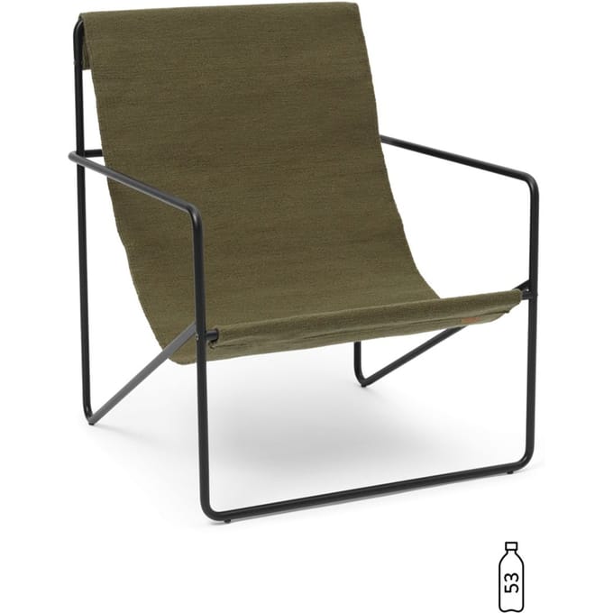 Ferm Living Desert Stoel - zwart - Olive