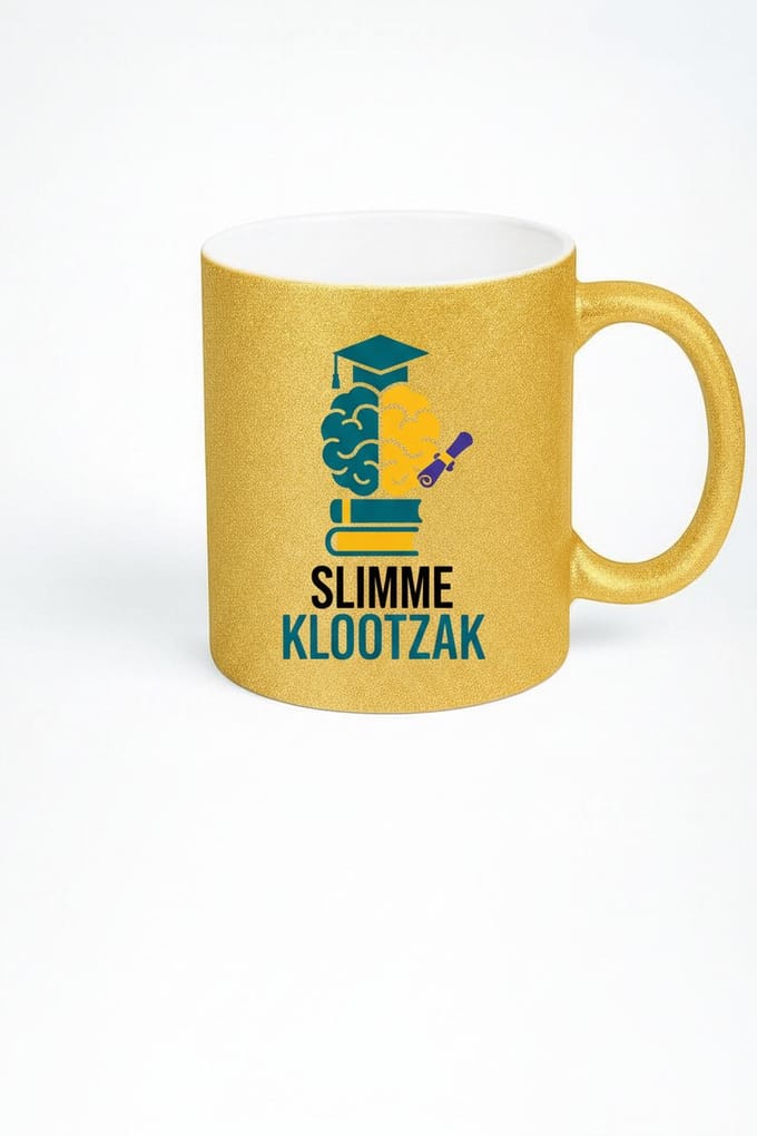 Slimme Klootzak Gouden Glitter Mok - 330ml Cadeau Idee