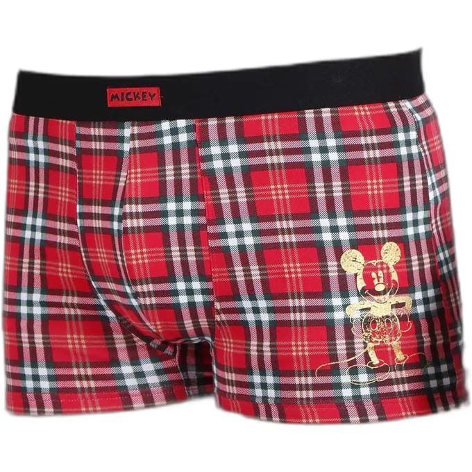 Elastische katoenen boxershort Disney Mickey Check