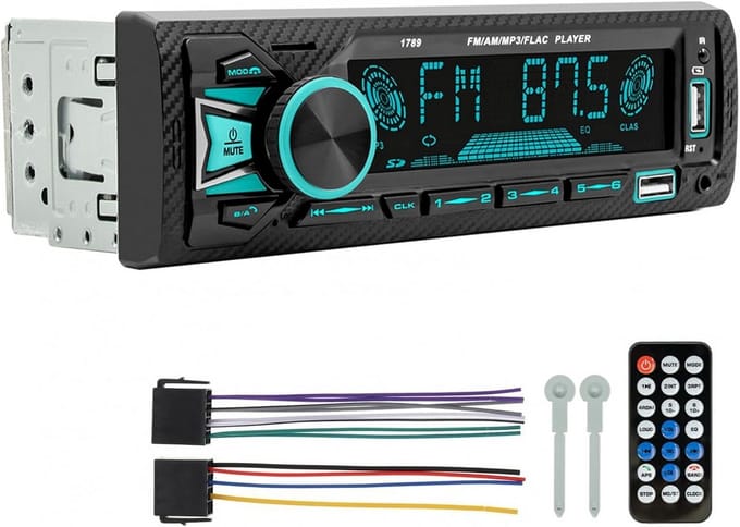 Auto Radio Single DIN met Bluetooth, FM/AM, USB en Stemassistent