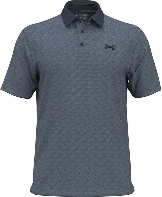 Under Armour Golf Playoff Birdie Jacquard Korte Mouw Poloshirt Grijs S