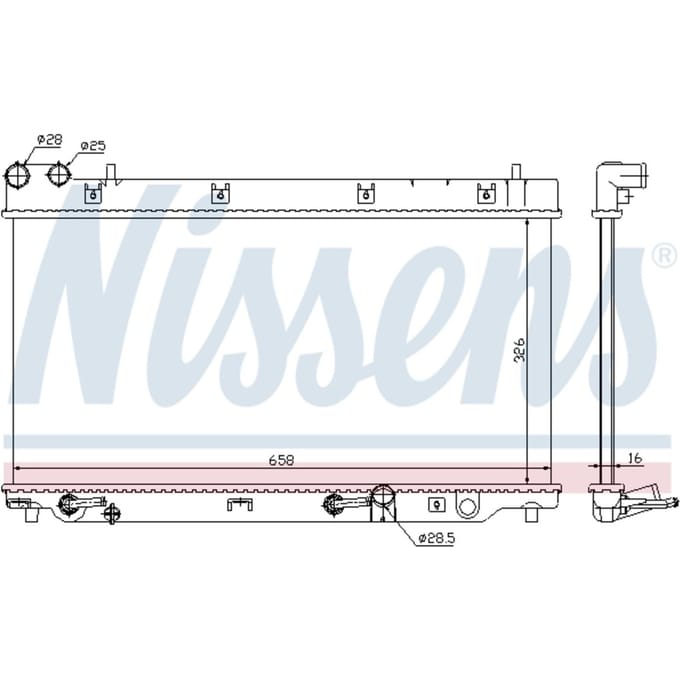 Radiator, motorkoeling NISSENS 68098