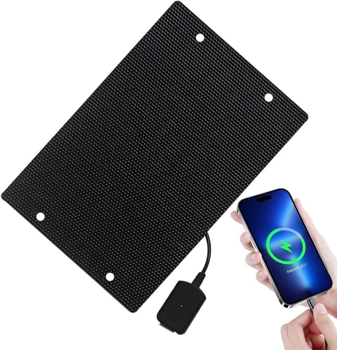 Zonnepaneel oplader - Telefoonlader draagbaar - Buiten opladen - Hoog efficiënt - 12W 5V - Zwart