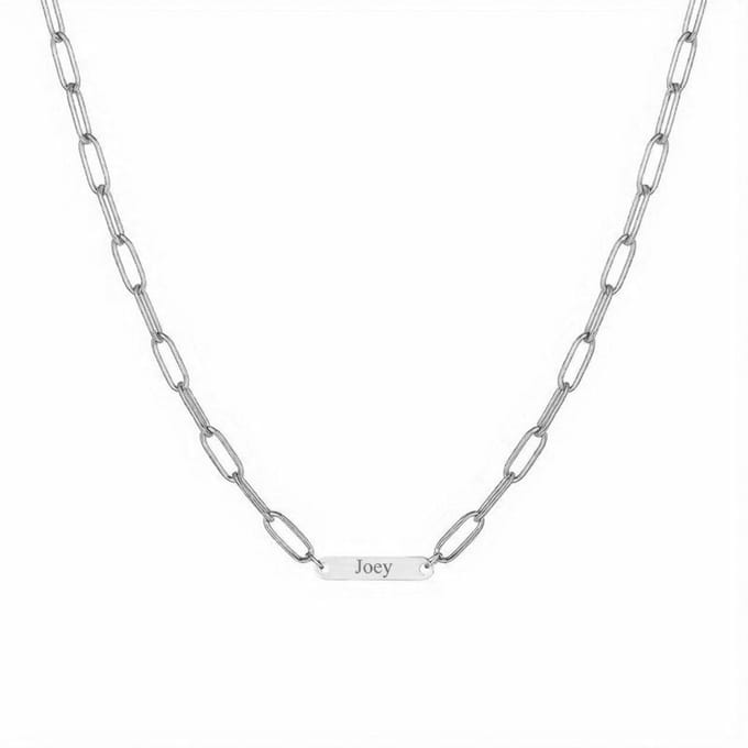 Schakelketting met 1 Naam Zilver